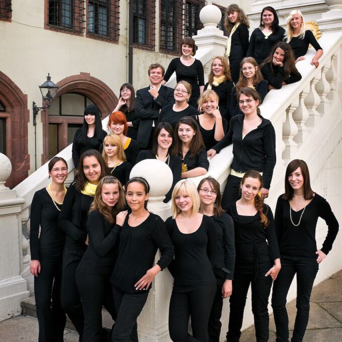 Fotoshooting des Mädchenchores der Schola Cantorum Leipzig in der Leipziger Innenstadt