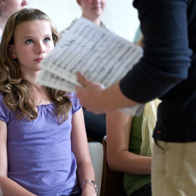 Probe des Mädchenchores in der Petrischule Leipzig
