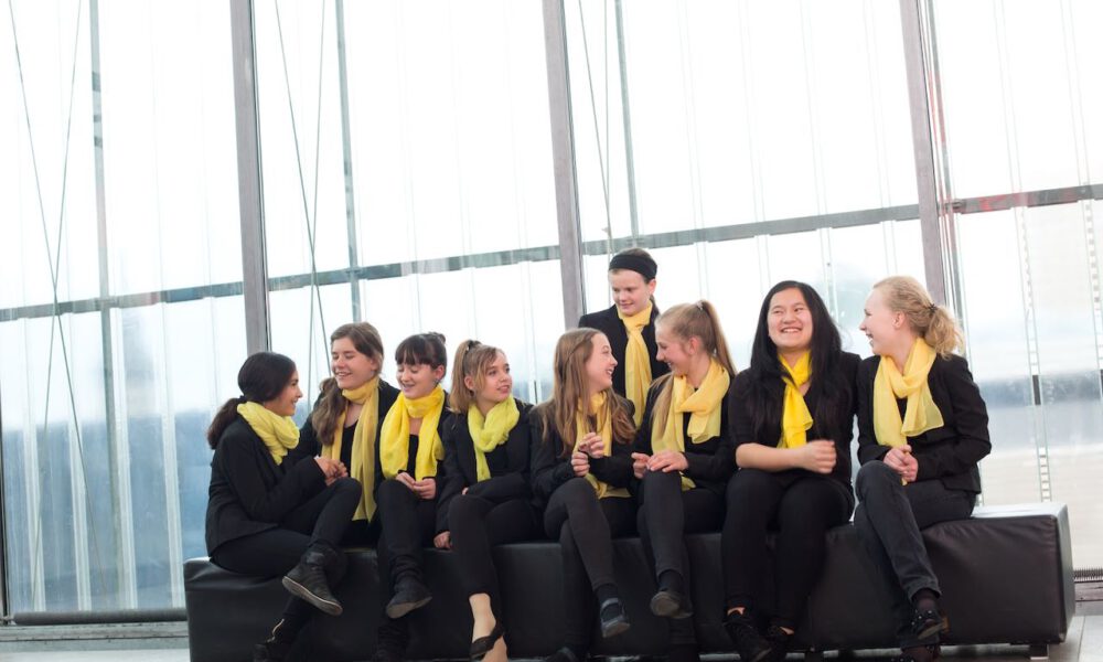 Mitglieder des Mädchenchores der Schola Cantorum im Museum der bildenden Künste Leipzig