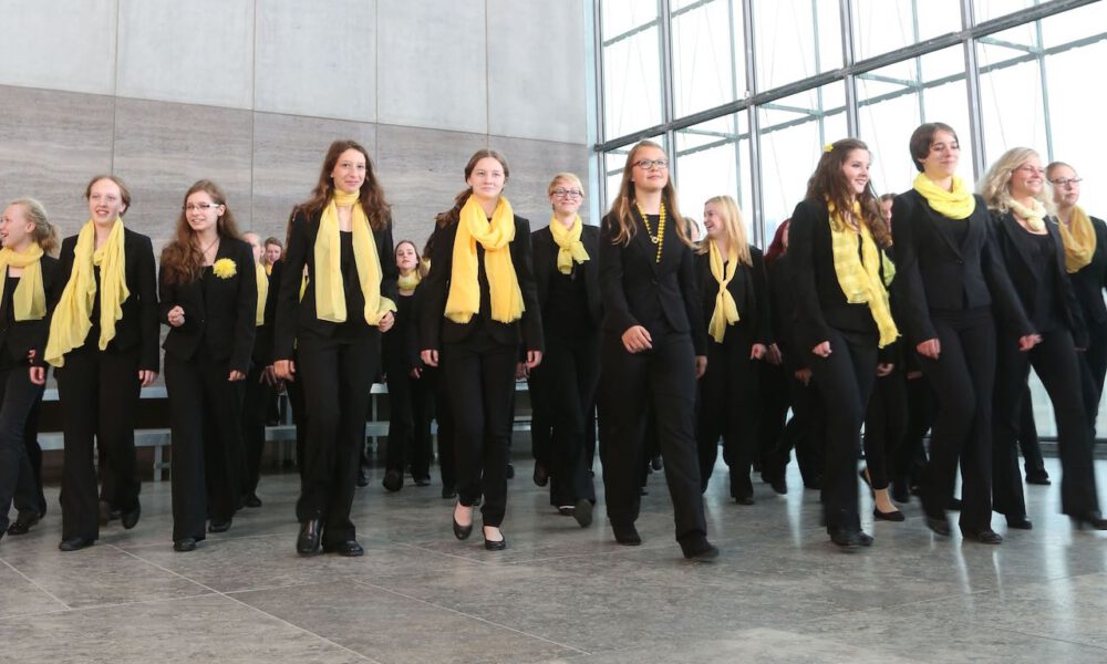 Mitglieder des Mädchen- und Frauenchores der Schola Cantorum im Museum der bildenden Künste Leipzig