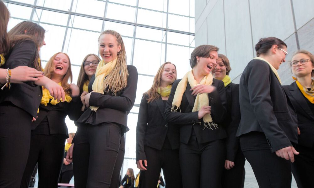 Mitglieder des Mädchen- und Frauenchores der Schola Cantorum im Museum der bildenden Künste Leipzig