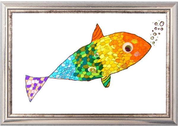 selbst gemalter Regenbogenfisch