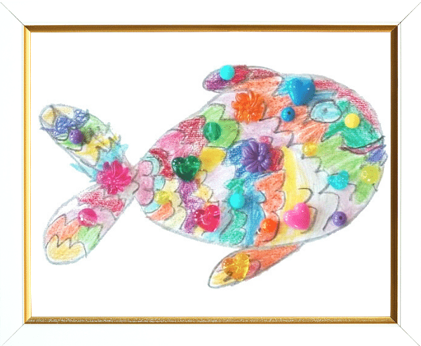 selbst gemalter Regenbogenfisch