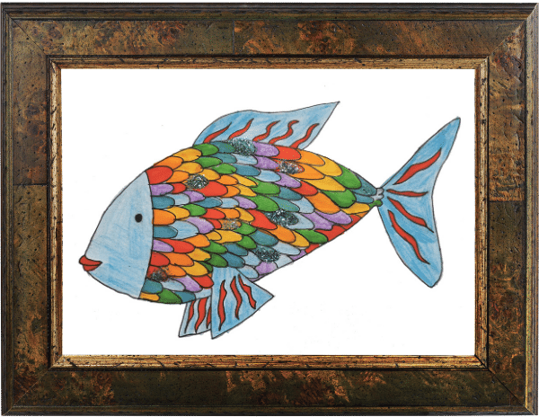 selbst gemalter Regenbogenfisch