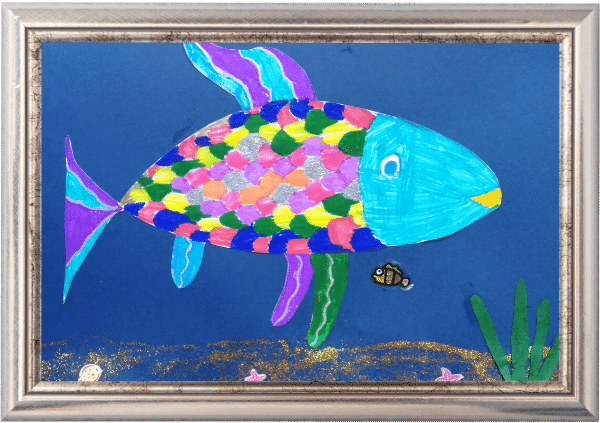 selbst gemalter Regenbogenfisch