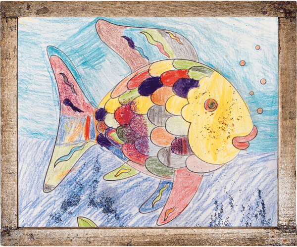 selbst gemalter Regenbogenfisch