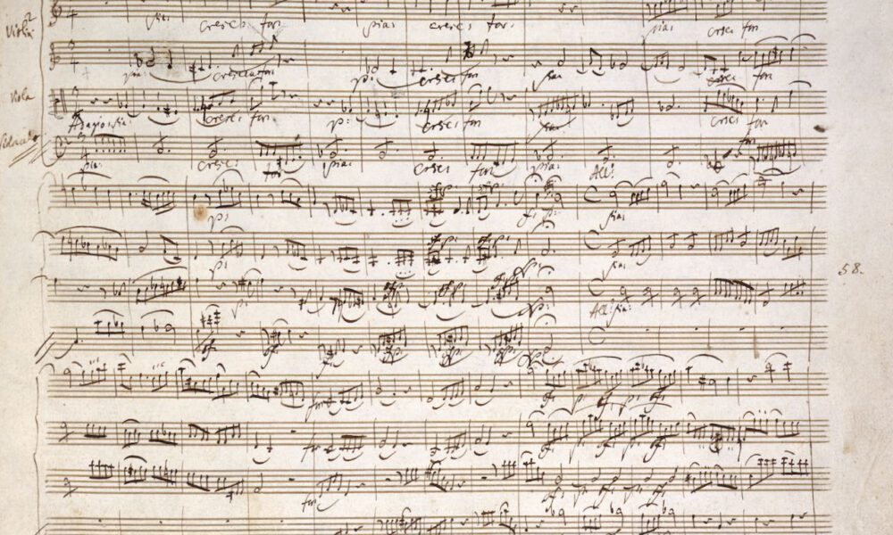 Handschrift eines Mozart-Streichquartetts