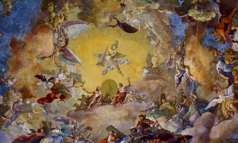 Deckengemälde im Prunksaal der Österreichischen Nationalbibliothek in der Wiener Hofburg
