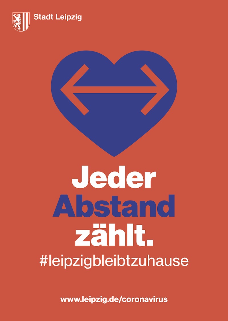 Plakataktion der Stadt Leipzig: Jeder Abstand zählt