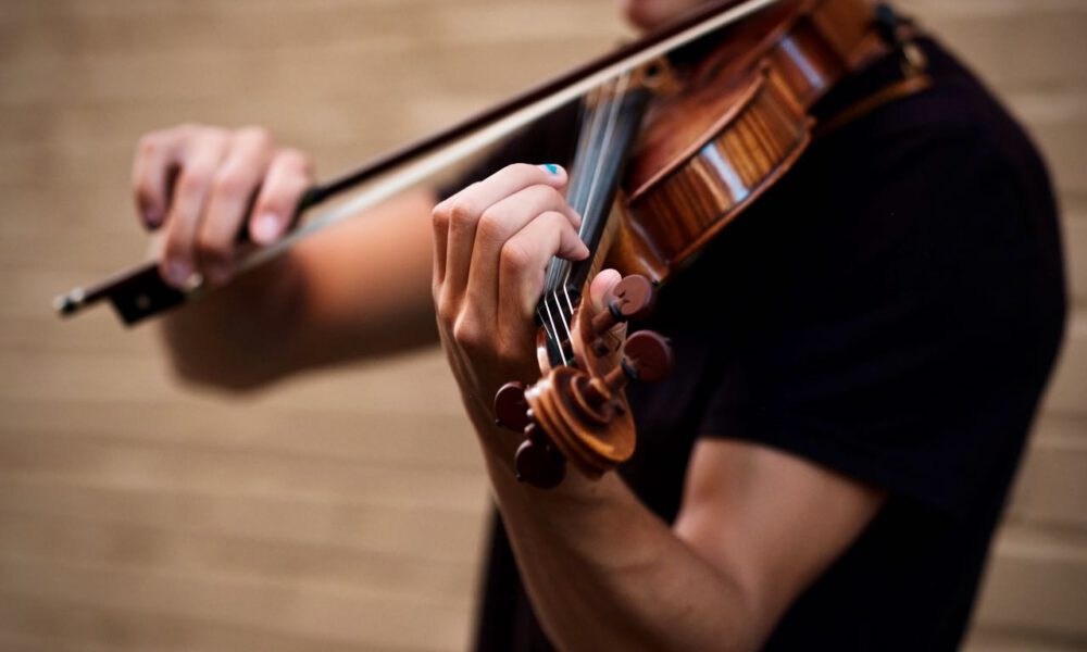 Ein Musiker spielt Violine